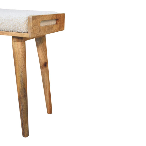 Mintamo Boucle Cream Ottoman Tray Footstool – Modern Accent Seat - Image 8