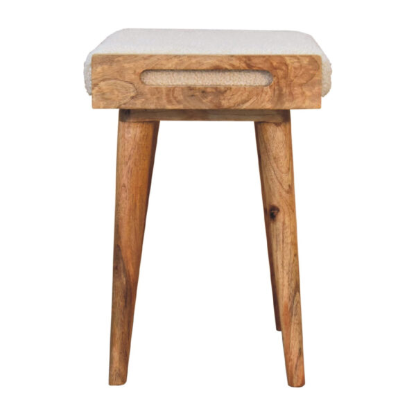 Mintamo Boucle Cream Ottoman Tray Footstool – Modern Accent Seat - Image 9