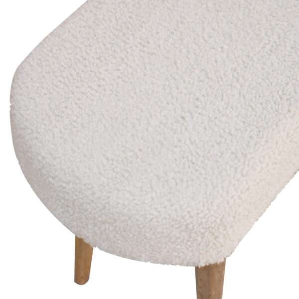 Mintamo Cream Boucle Nordic Bench – Minimalist Upholstered Seat - Image 5