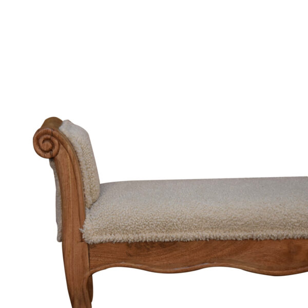 Mintamo Cream Boucle French Style Bench – Elegant Upholstered Seat - Image 4