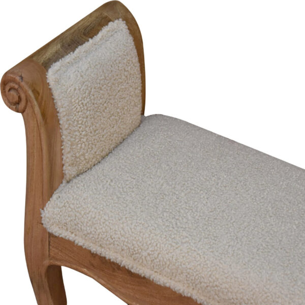 Mintamo Cream Boucle French Style Bench – Elegant Upholstered Seat - Image 5
