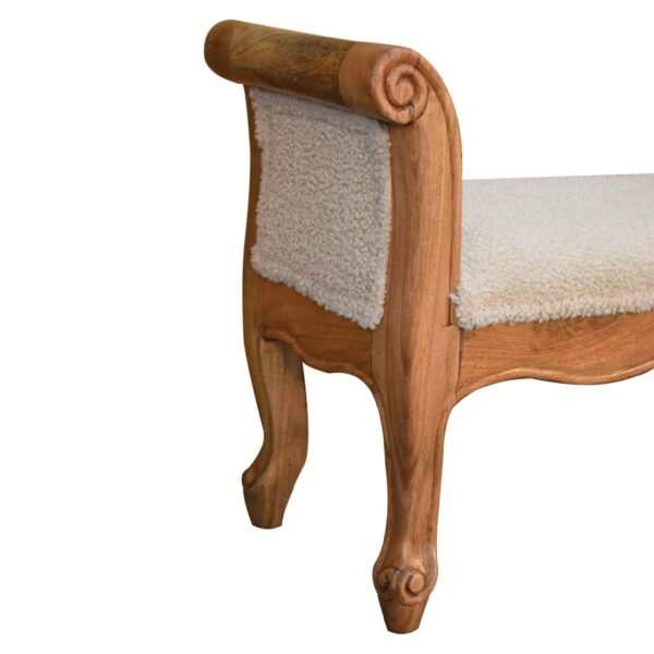 Mintamo Cream Boucle French Style Bench – Elegant Upholstered Seat - Image 6