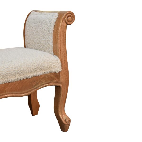Mintamo Cream Boucle French Style Bench – Elegant Upholstered Seat - Image 7